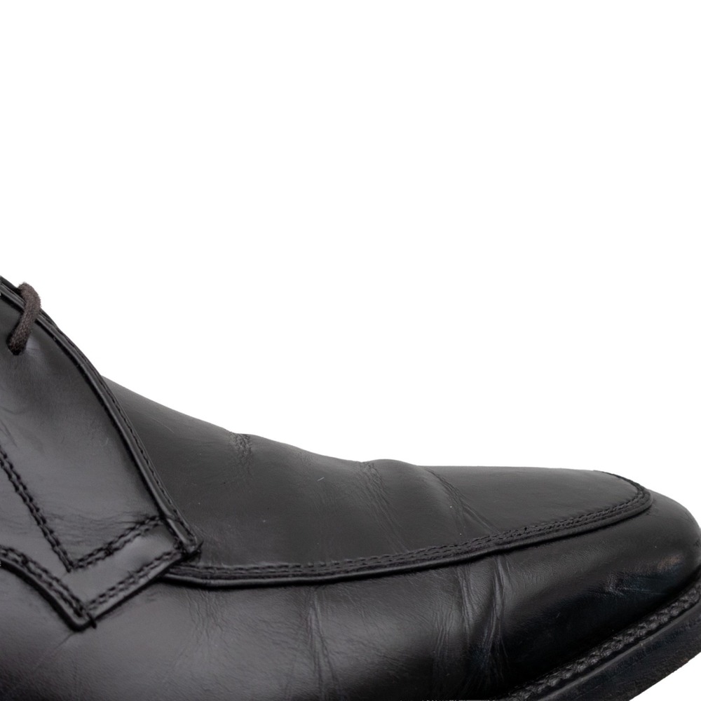 Salvatore Ferragamo Black Apron Toe Derby Dress Shoes Mens US 10.5 D UK 9.5 - Picture 13 of 14